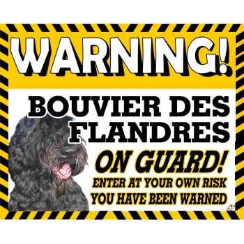 Bouvier des Flandres  Yellow warning metal sign   40