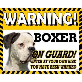 Boxer dog (White dog) HANGING CAR SIGN   41
