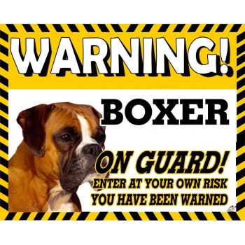Boxer (adult )  Yellow warning metal sign   42