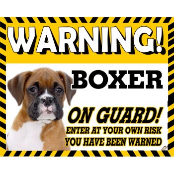 Boxer (young)  Yellow warning metal sign   43