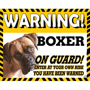 Boxer (young Adult)  Yellow warning metal sign   44
