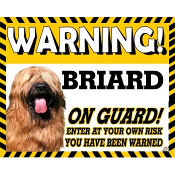 Briard (gold)  Yellow warning metal sign   47