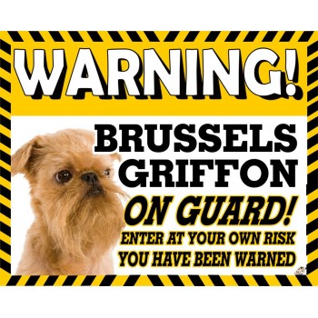 Brussels Griffon (Gold) Yellow warning metal sign   50