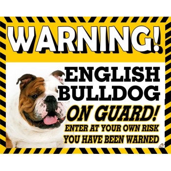 English Bulldog  Yellow warning metal sign   51