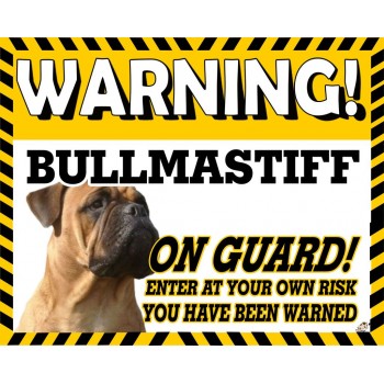 Bullmastiff (Tan) Yellow warning metal sign   53