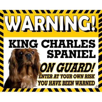 Cavalier King Charles Spaniel (Brown)  Yellow warning metal sign   58