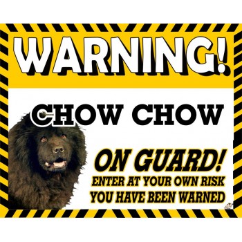 Chow Chow (black)  Yellow warning metal sign   71