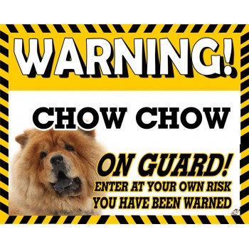 Chow Chow (Gold)  Yellow warning metal sign   72
