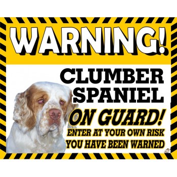 Clumber Spaniel  Yellow warning metal sign   73