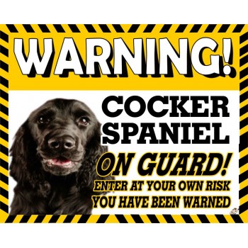 Cocker Spaniel (BK & TAN)  Yellow warning metal sign   74