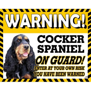 Cocker Spaniel (Black) Yellow warning metal sign   75