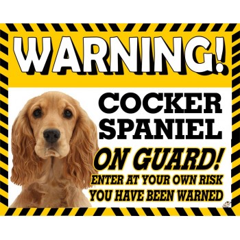 Cocker Spaniel (Brown) Yellow warning metal sign   76
