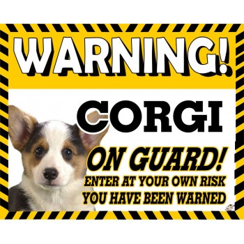 Corgi (Pembroke)  Yellow warning metal sign   82