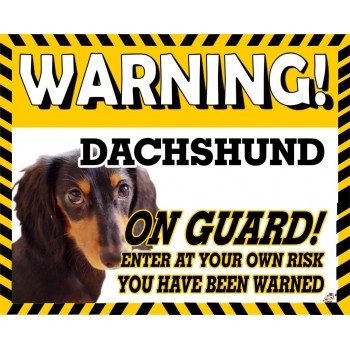 Dachshund (Black LH)  Yellow warning metal sign   84