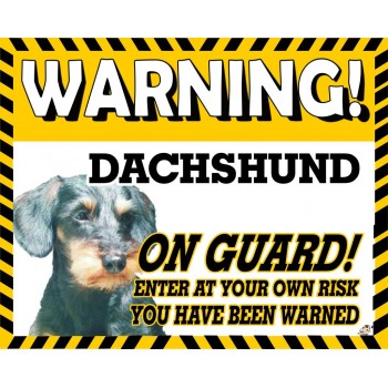 Dachshund (Wire Hair)  Yellow warning metal sign   88