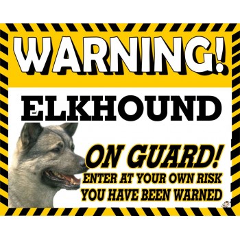 Elkhound Yellow warning metal sign   98