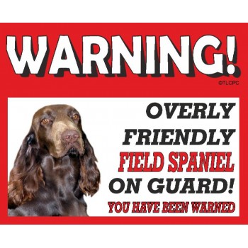 Field Spaniel  RED warning metal sign   107