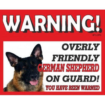 German Shepherd RED warning metal sign   114