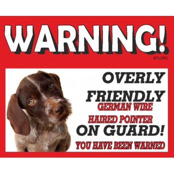 German wire haired pointer RED warning metal sign   116