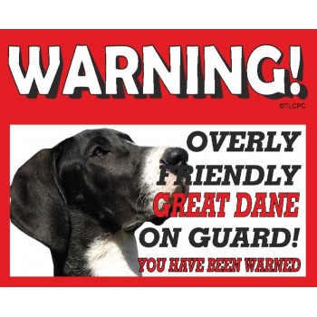 Great Dane (Black) RED warning metal sign   121