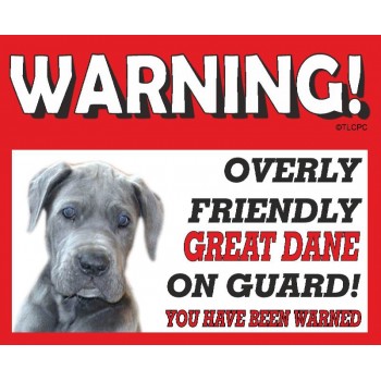Great Dane (Blue) RED warning metal sign   122