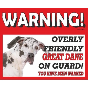 Great Dane (Harlequin) RED warning metal sign   124