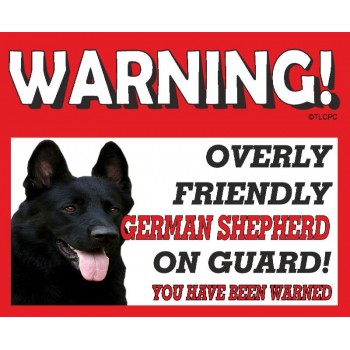 German Shepherd (Black) RED warning metal sign   129