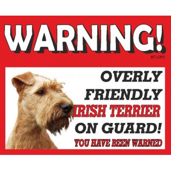 Irish Terrier  RED warning metal sign   140
