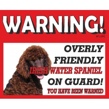 Irish Water Spaniel RED warning metal sign   141