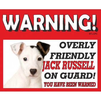 Jack Russell (WT & BR) RED warning metal sign   145