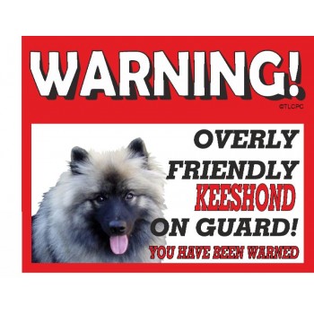 Keeshond  RED warning metal sign   154