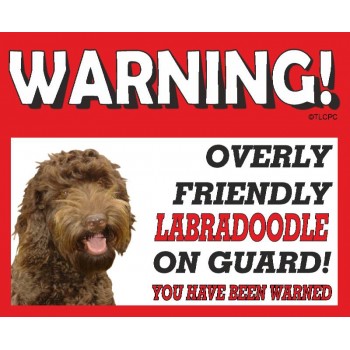 Labradoodle RED warning metal sign   157