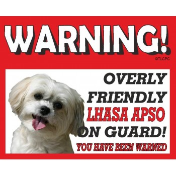 Lhasa Apso RED warning metal sign   163