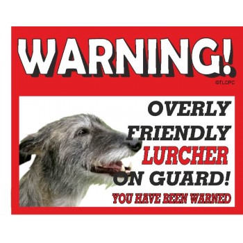 Lurcher (Hairy)  RED warning metal sign   164