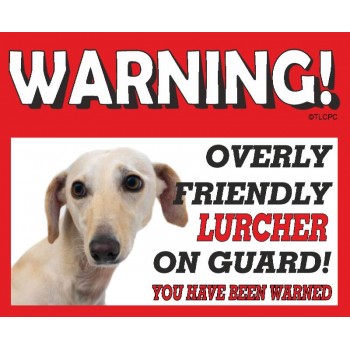 Lurcher (Smooth Hair)  RED warning metal sign   165