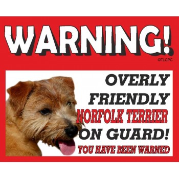 Norfolk Terrier RED warning metal sign   177