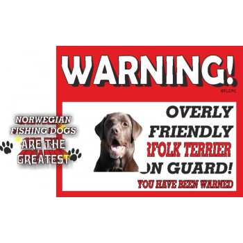 Norweigan Fishing Dog RED warning metal sign   178