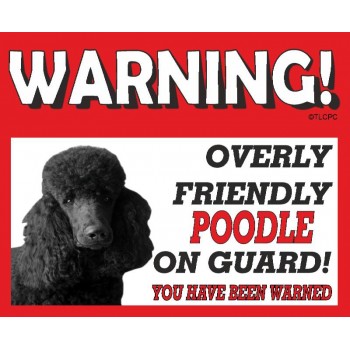 Poodle (Standard Brown)  RED warning metal sign   195