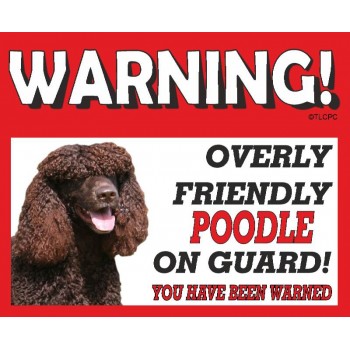 Poodle (standard Grey) RED warning metal sign   196