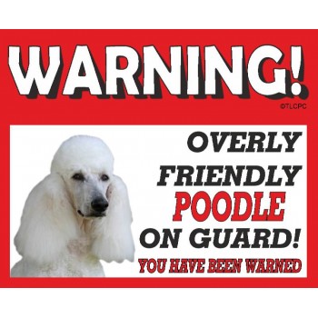 Poodle (Standard Black) RED warning metal sign   198
