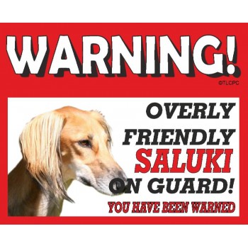 Saluki (BR & TAN)RED warning metal sign   207