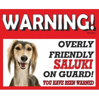 Saluki (Brown)RED warning metal sign   208