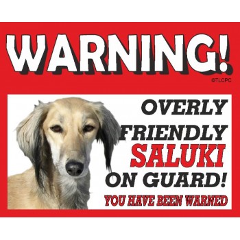 Saluki (Tan)RED warning metal sign   209