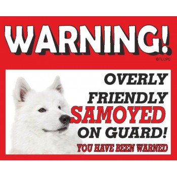 Samoyed (head shot)RED warning metal sign   211