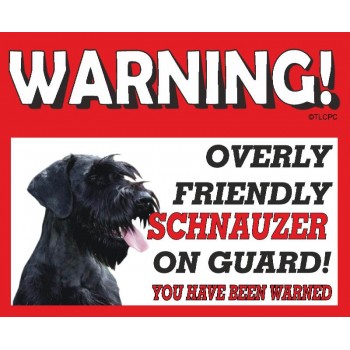 Giant Schnauzer  RED warning metal sign   213