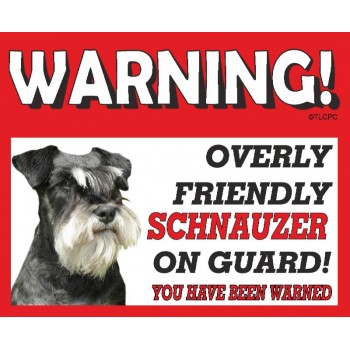 Miniature Schnauzer  RED warning metal sign   214