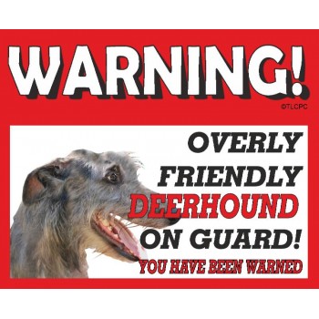 Scottish Deerhound RED warning metal sign   216