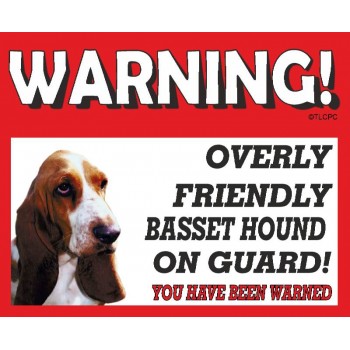 Basset Hound  RED warning metal sign   22