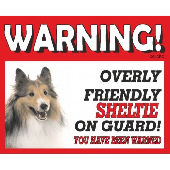 Shetland Sheepdog (sheltie) RED warning metal sign   221