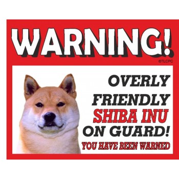 Shiba Inu RED warning metal sign   222